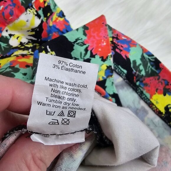 Floral Print Stretch Shorts – by J.Crew Green Black Summer Cotton Blend Sz 8 - Picture 4 of 8